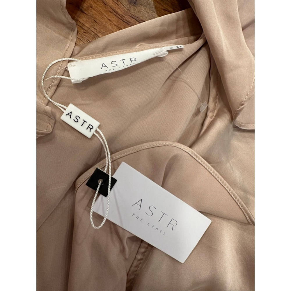 ASTR The Label Beige Ruffle Wrap Maxi Dress Women's M - Picture 6 of 9
